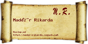 Madár Rikarda névjegykártya