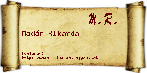 Madár Rikarda névjegykártya