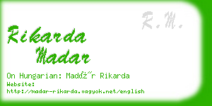 rikarda madar business card